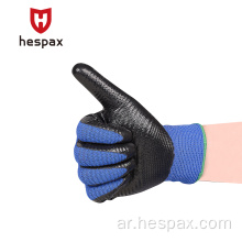 Hespax الصناعي الوعرة ارتداء القفازات النتريل